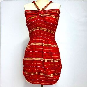 Guatemalan Dress Red & Yellow Colorful Fitted Short
